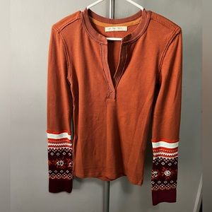 FREE PEOPLE Mikah Contrast Cuff Tee